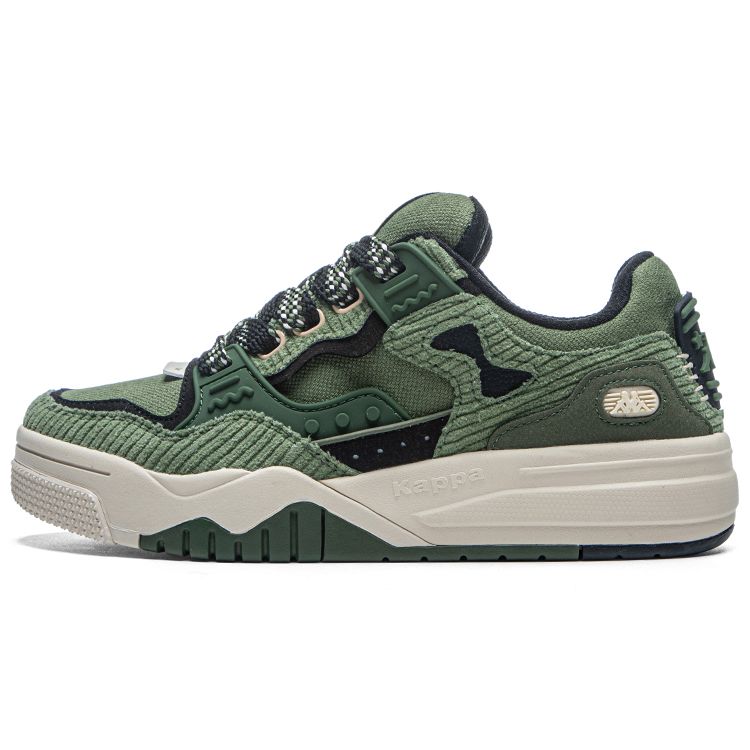 Kappa Casual Fashion Comfortable Bread Shoes Shock Absorbing Wear Resistant Low Top Skate Shoes Unisex sneaker Green Black K0DZ5CC16-3994