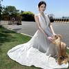 French High-end Collar Neck Halter Dress for Women's Summer New Waist and Thin Temperament Elegant Long Skirt