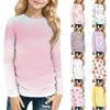 Kids' Long Sleeve Neck Printed T-Shirt Casual Top for Boys and Girls