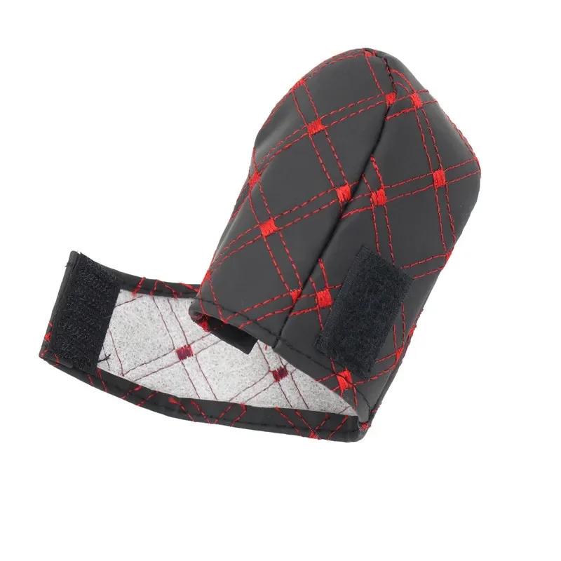 2 in 1 Set Car Faux Leather Gear Shift Knob Cover Hand Brake Cover Sleeve Car Interior Protect Cover Accessories New
