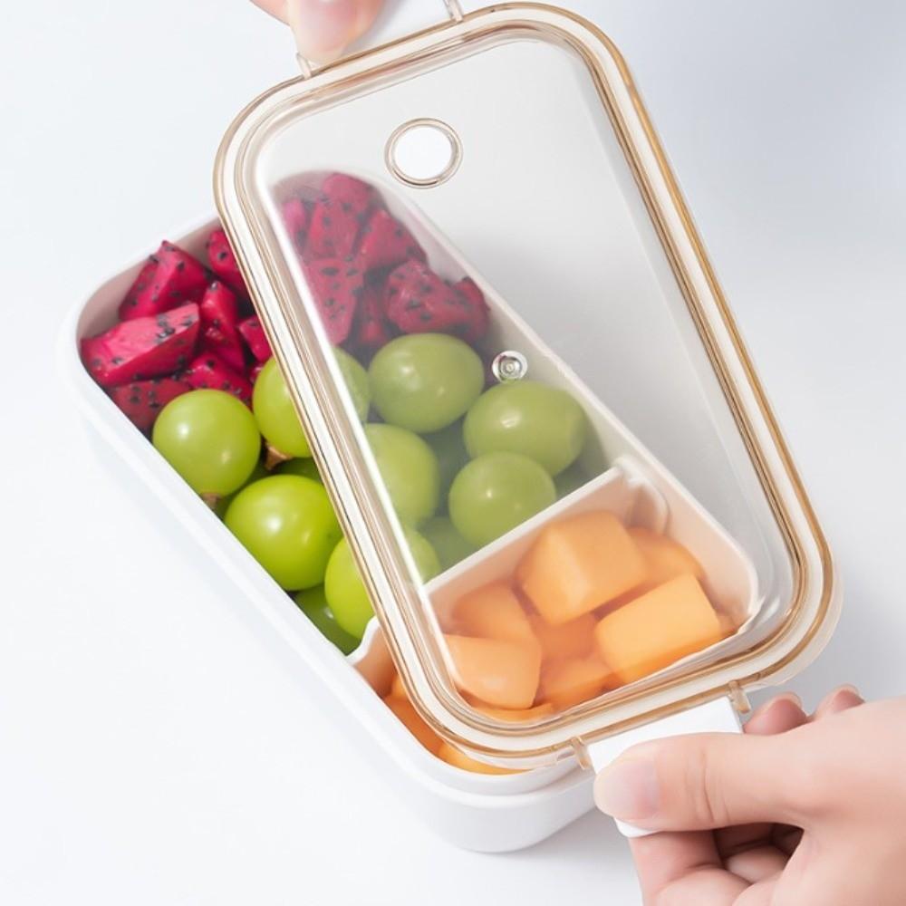 Removable Divider Lunch Storage Container ABS Airtight Kitchen Organizer  For Picnics