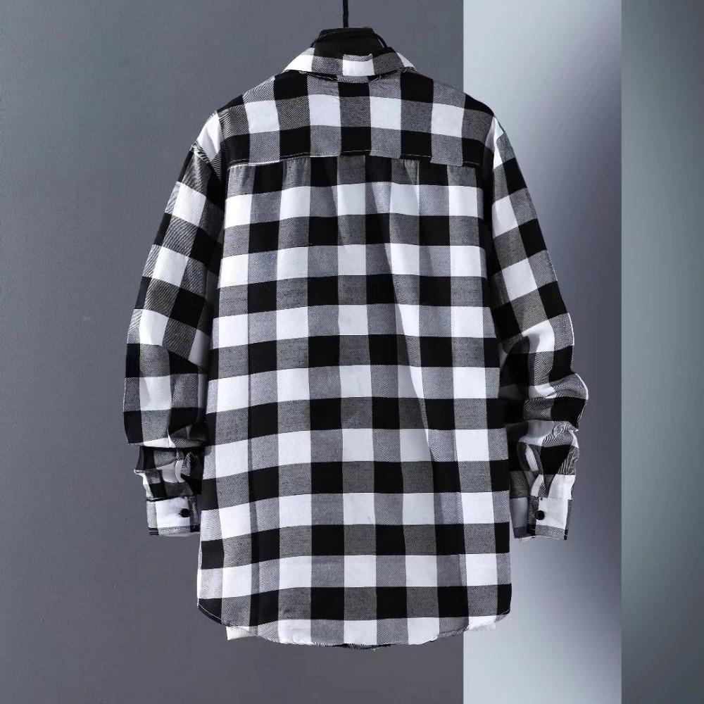 Plaid Shirt Men's Long-sleeved Summer Casual Jacket Youth Loose Shirt