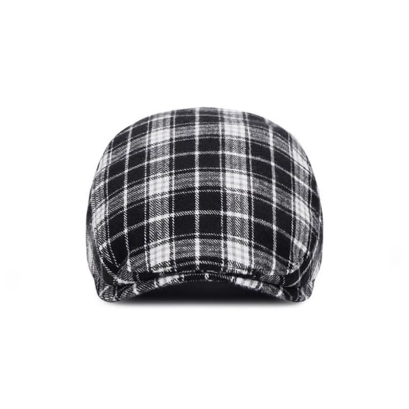 VARZAR VA Square Belt Check Hunting Cap Black Check