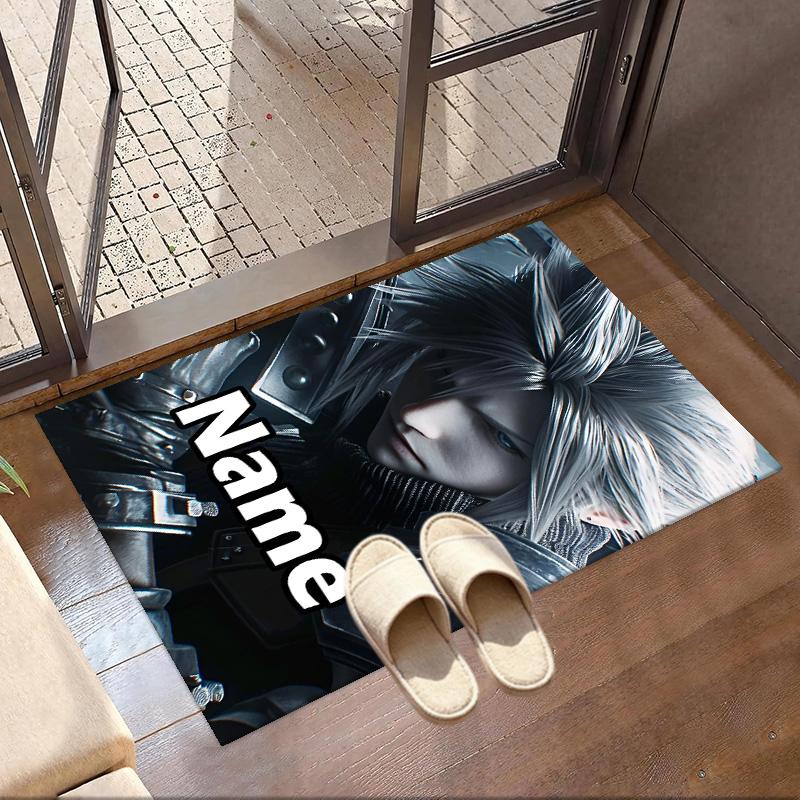 Benutzerdefinierter Name Personalisierter Final Fantasy Druck Teppich, Vielseitiger Heimdekor Teppich, für Spielzimmer, Wohnung, Balkon, Eingangsbereich, Flur Geschenk