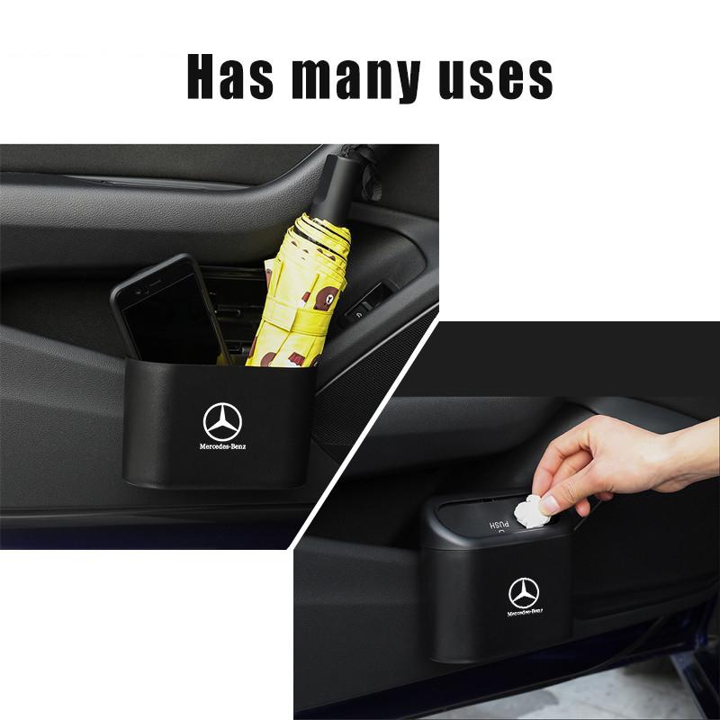 ZGAP4 High-Quality Car Portable Trash Can Auto Sundries Storage Box For Mercedes Benz W124 GLA GLC ML GLB GLK GLE GLS G63 GLC43 G350d