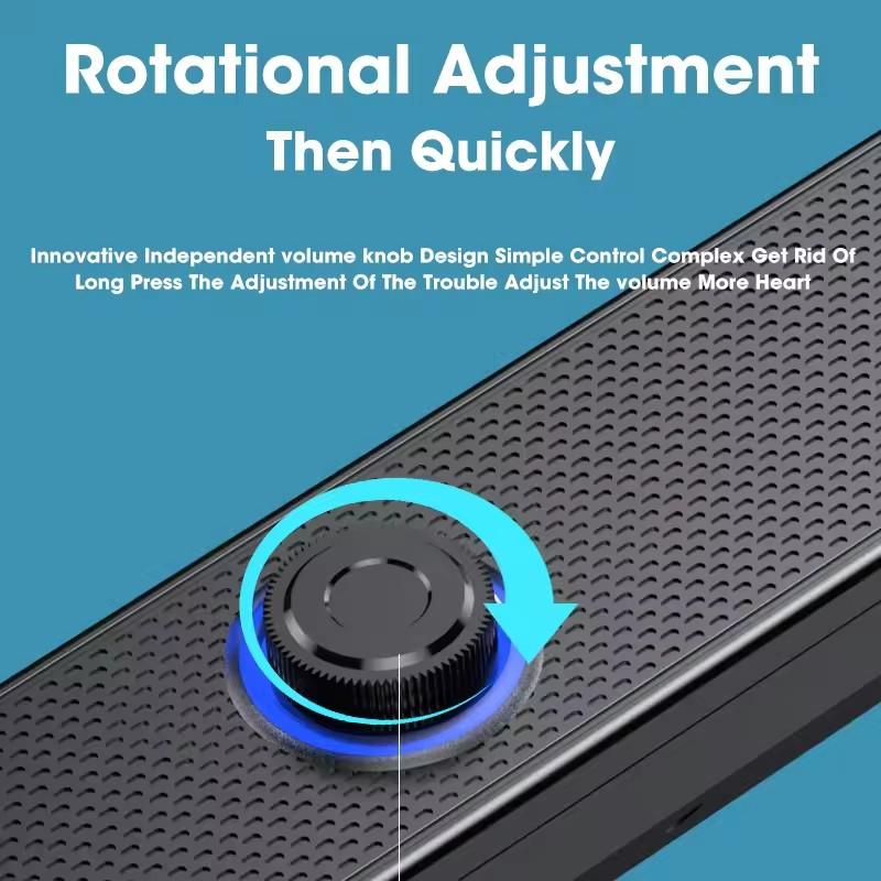 PC Soundbar Wired and Wireless Bluetooth Speaker USB Powered Soundbar for TV PC Laptop Gaming Home Theater Surround Audio System