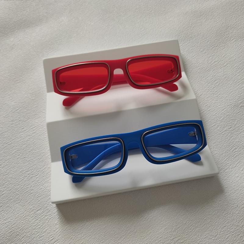 2 Pairs Per Set Small Frame Rectangle Sunglasses For Men Women Fashion Square Outdoor Eyewear Trendy Party Sun Glasses UV400