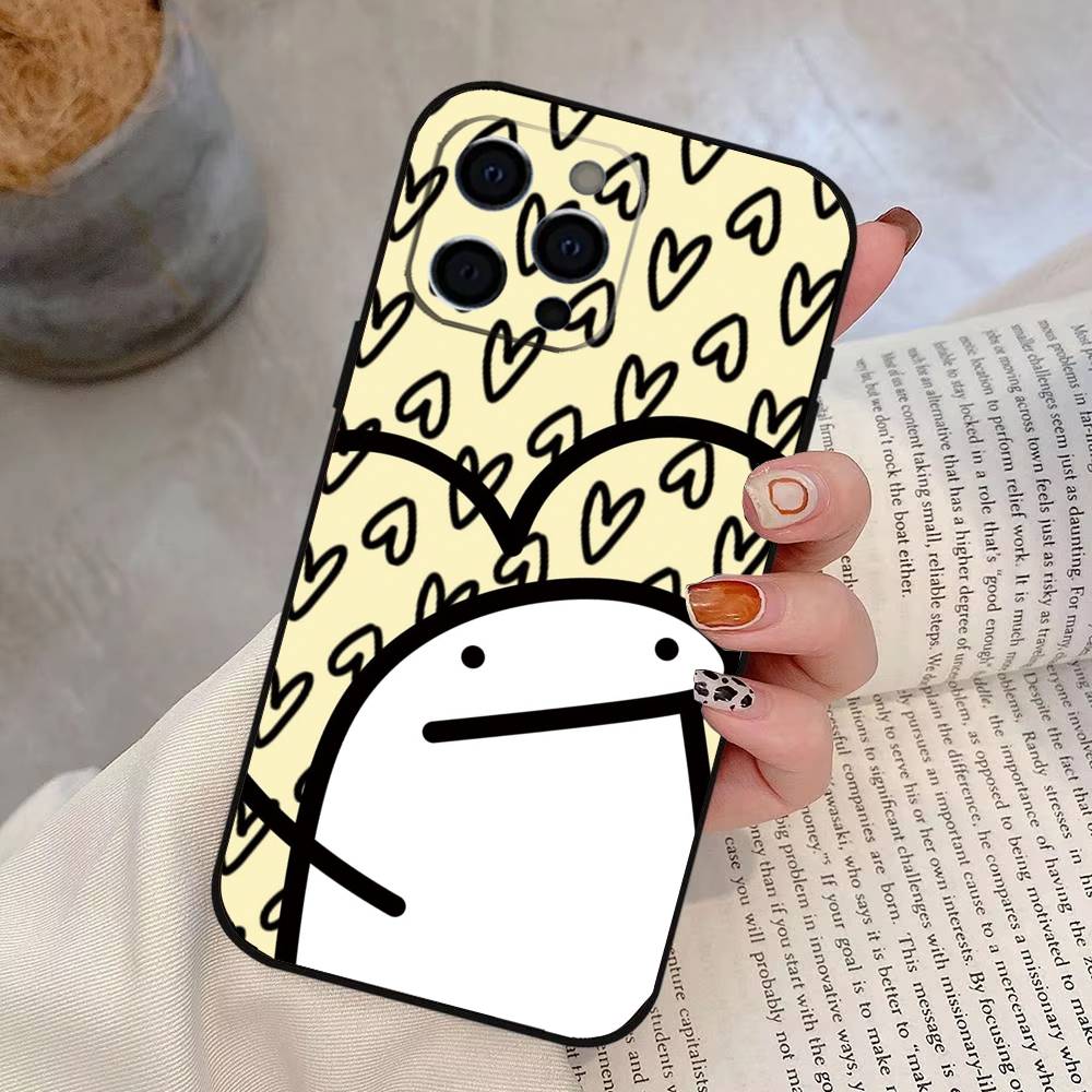 

Cute Celular Flork Funny Phone Case For iPhone 17,16,15,14,13,12,11 Plus,Pro Max,XS,Soft Silicone Black Cover iPhone16ProMax