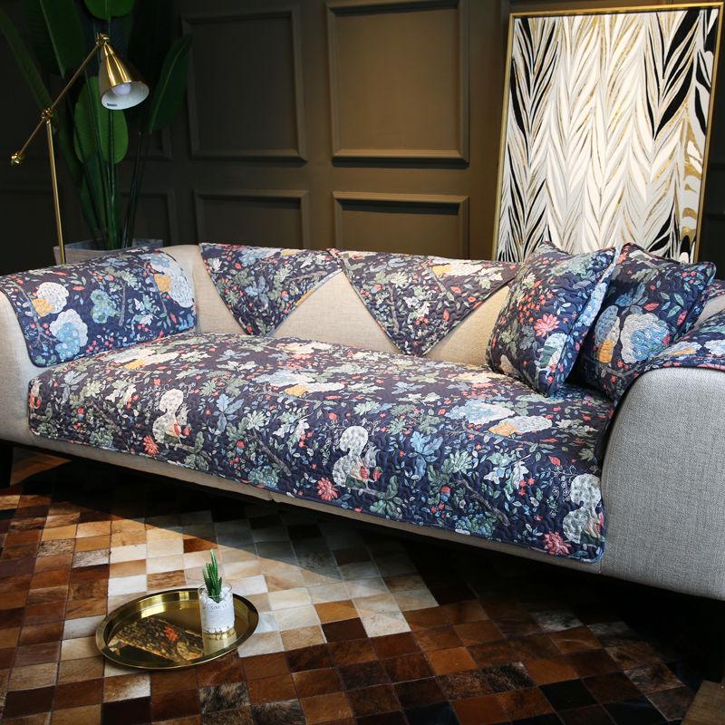 

Чехол для дивана из чистого хлопка, полотенце для дивана в стиле ретро, ​​толстый чехол, нескользящий чехол для дивана, угловые коврики для полотенец 70*70cm