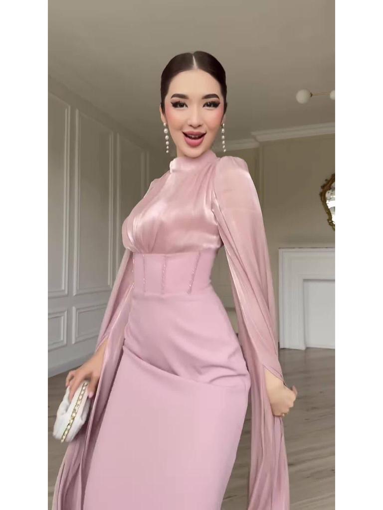 2025 Spring Elegant Long-Sleeve Silky Dress