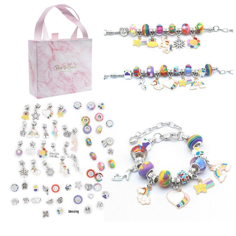 Unicorn Pink Crystal Beaded Bracelet DIY Kit for Kids