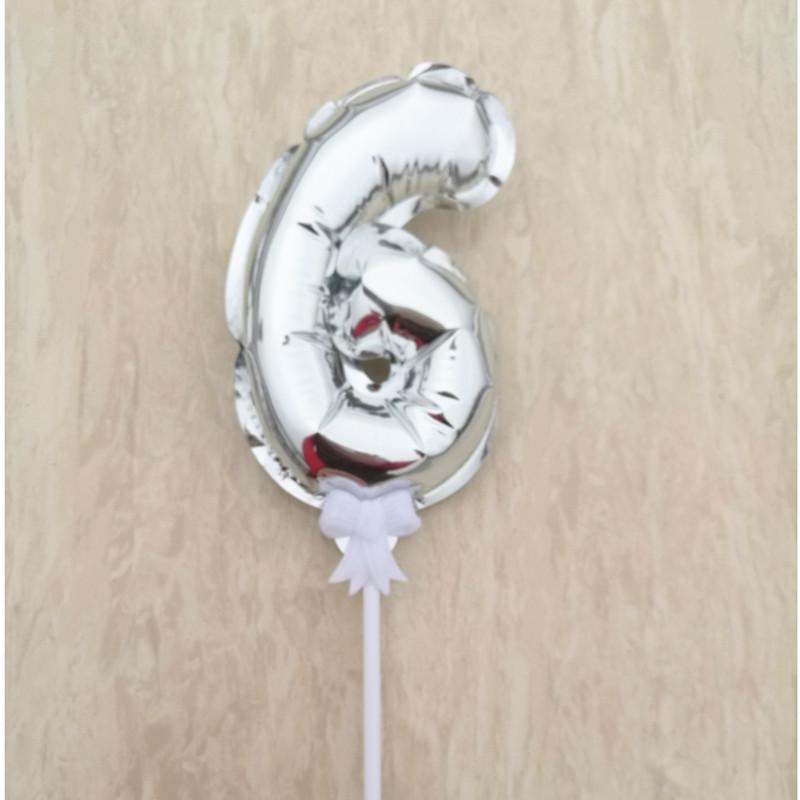 Balon din aluminiu auto-gonflabil de 14 cm cu număr, decor pentru tort, petrecere de aniversare 0-9 inserție.