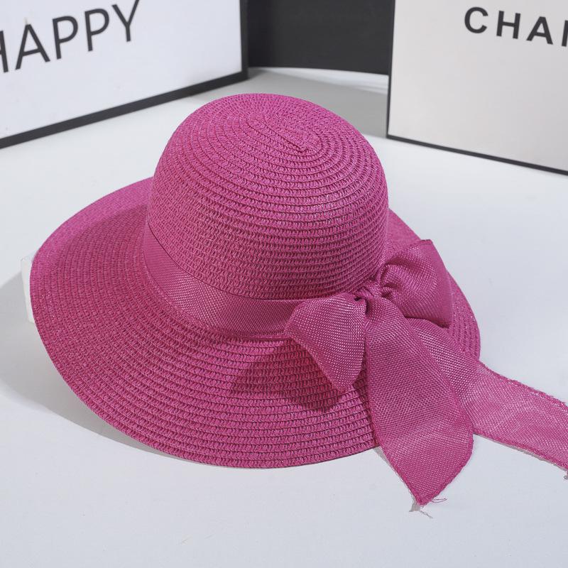 Women's Foldable Straw Sun Hat - Summer UV Protection Beach Hat