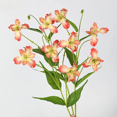 Wedding Decorative Artificial Flame Lily Branch Silk Fake Flowers Hall Decoration Red Flower Simulation Iris Orchid Plant
