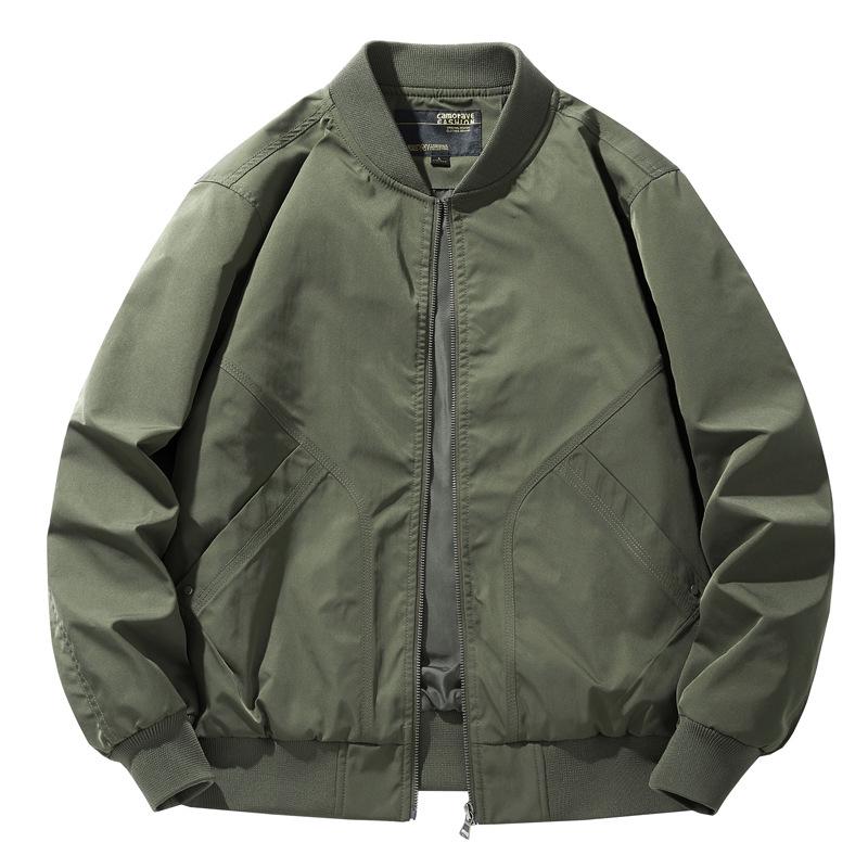 2024 Men's Pilot-Style Baseball Collar Jacket - Loose Fit for Spring & Autumn