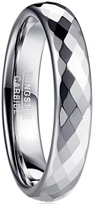083 Base Ring Tungsten Sparkly Metal Allergy Free Width 4mm Silver Vacuum Plating Accessory Gift Size 23 Men's Multi-faceted