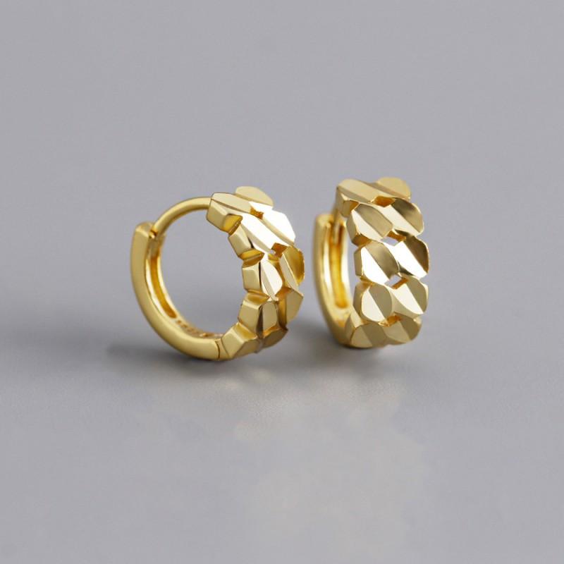 Sterling Geometric Circle Stud Earrings Women Fashionable Minimalist Hoop Drop Gold White 925 Sterling Silver