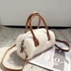 Winter Faux Fur Women's Box Small Tote Crossbody Bags Luxury Design Soft Plush Female Handle Shoulder Bag Furry Fluffy Handbags