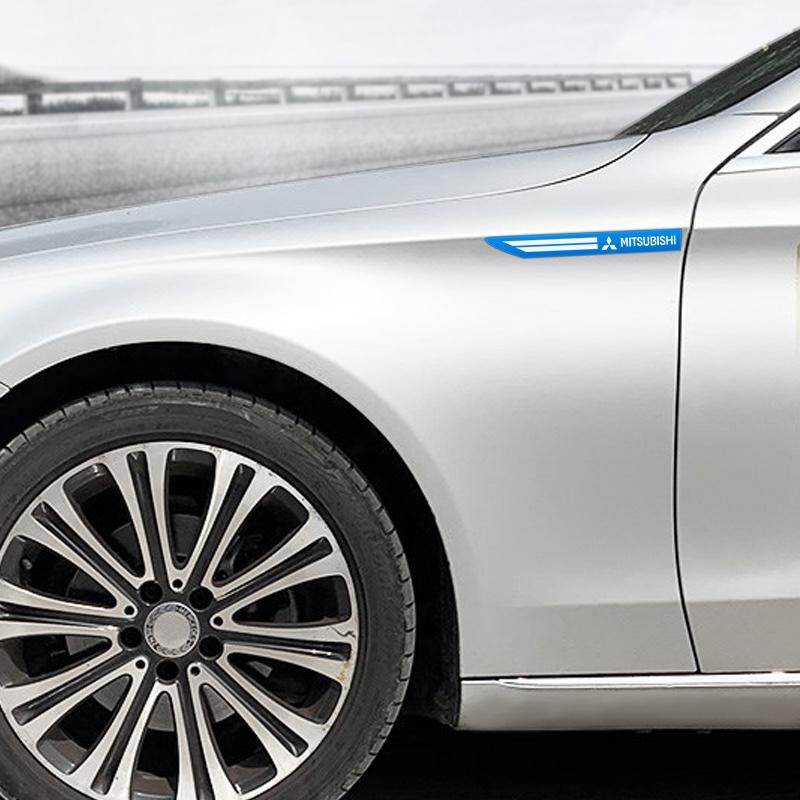 Auto Styling 2 Stück Seitenflügel Abzeichen Emblem Kotflügel Sportwagen Aufkleber für Mitsubishi ASX LANCER Ralliart PAJERO Autozubehör