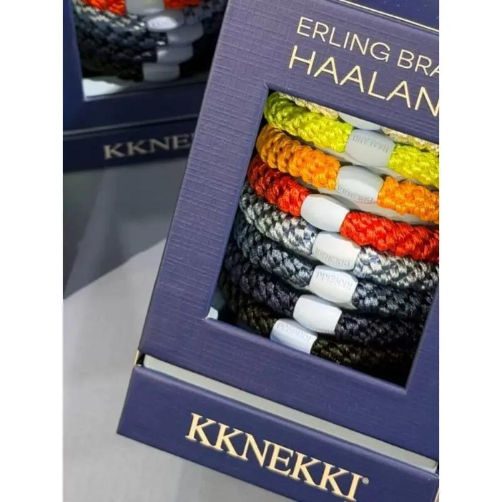 Original Kknekki Erling Haaland Co Branded Limited Edition Braided Elastic Hair Tie Woven Ponytail Holder For Daily Wear Adults