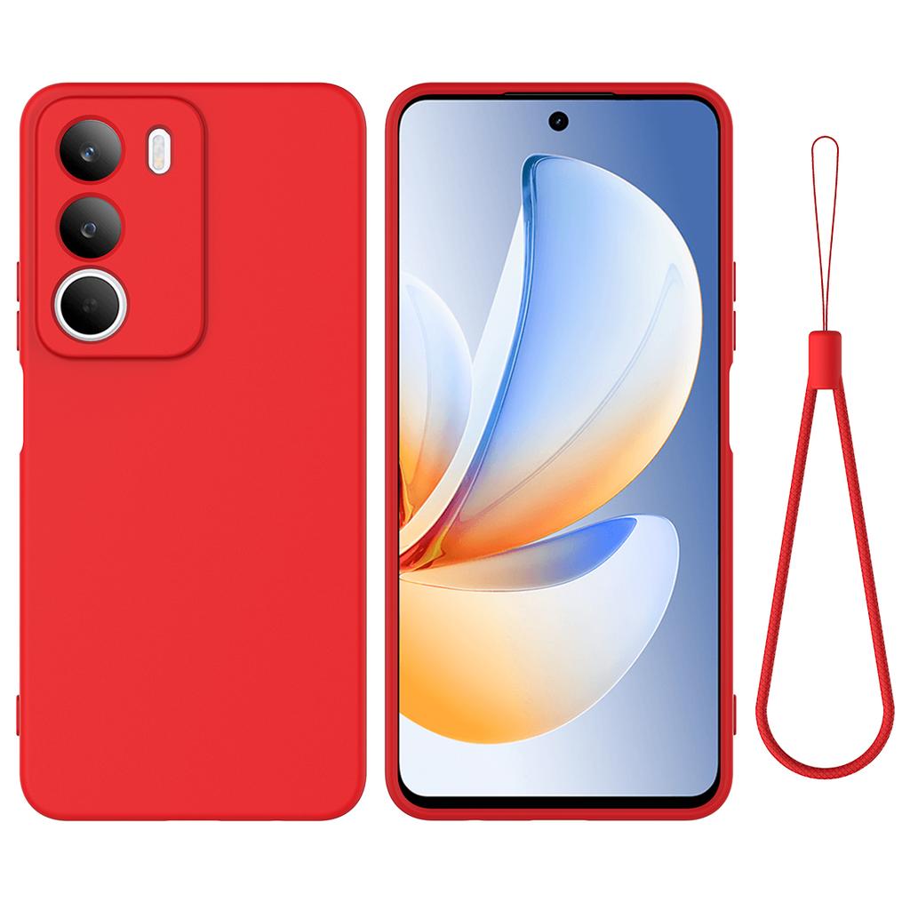 For Realme C71 4G Liquid Silicone Case Phone Back Cover with Hand Strap