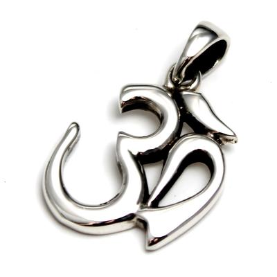 [World Accessories Carmelo] Tibetan OM Mantra Silver Pendant for Men and Women