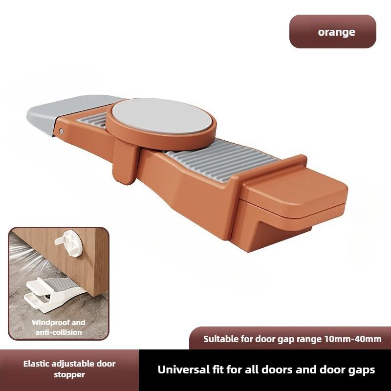1-Pack Spring Door Security Stopper, Non-Slip Adjustable Heavy Duty Door Stop, Portable Anti-Slip Door Holder