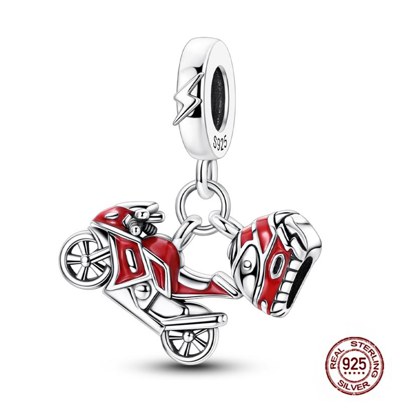 Fits Original Red Colorful Charmscopper Love Heart Bike Travel Race Car For Women Bracelet Christmas Gift Beads Diy Jewelry