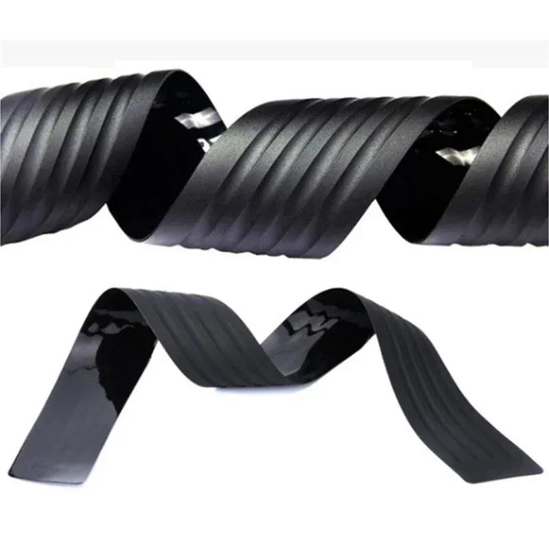 Car Trunk Rear Paint Protector Guard Plate Rubber Car Rear Bumper Trim Anti-Scratch Protection Sticker Strip Black Accessories