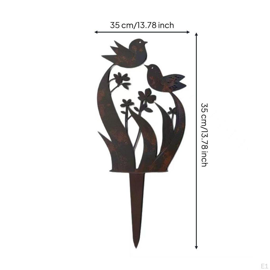Bird and Wildflower Stake Weather-Resistant Flower Garden
