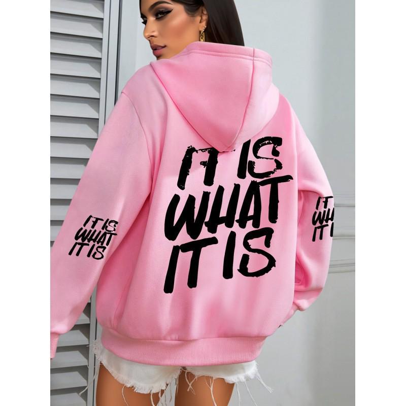 2025 Women's Letter Print Winter Hoodie