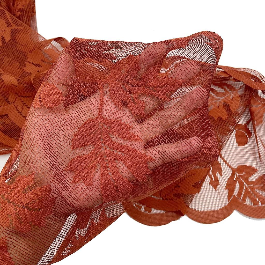 Camino de mesa de encaje de otoño con hoja de arce de 13.0 x 72.0 in, camino de mesa para festivales, decoración de mesa de Acción de Gracias para fiestas, reuniones, restaurante, decoración del hogar