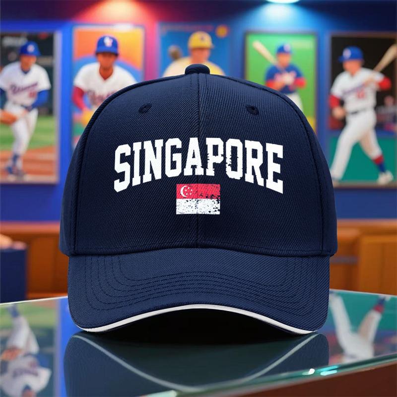 1Pc Of The New Summer And Autumn Lightweight Baseball Cap For Men And Women, Featuring A Singapore Pattern, Breathable