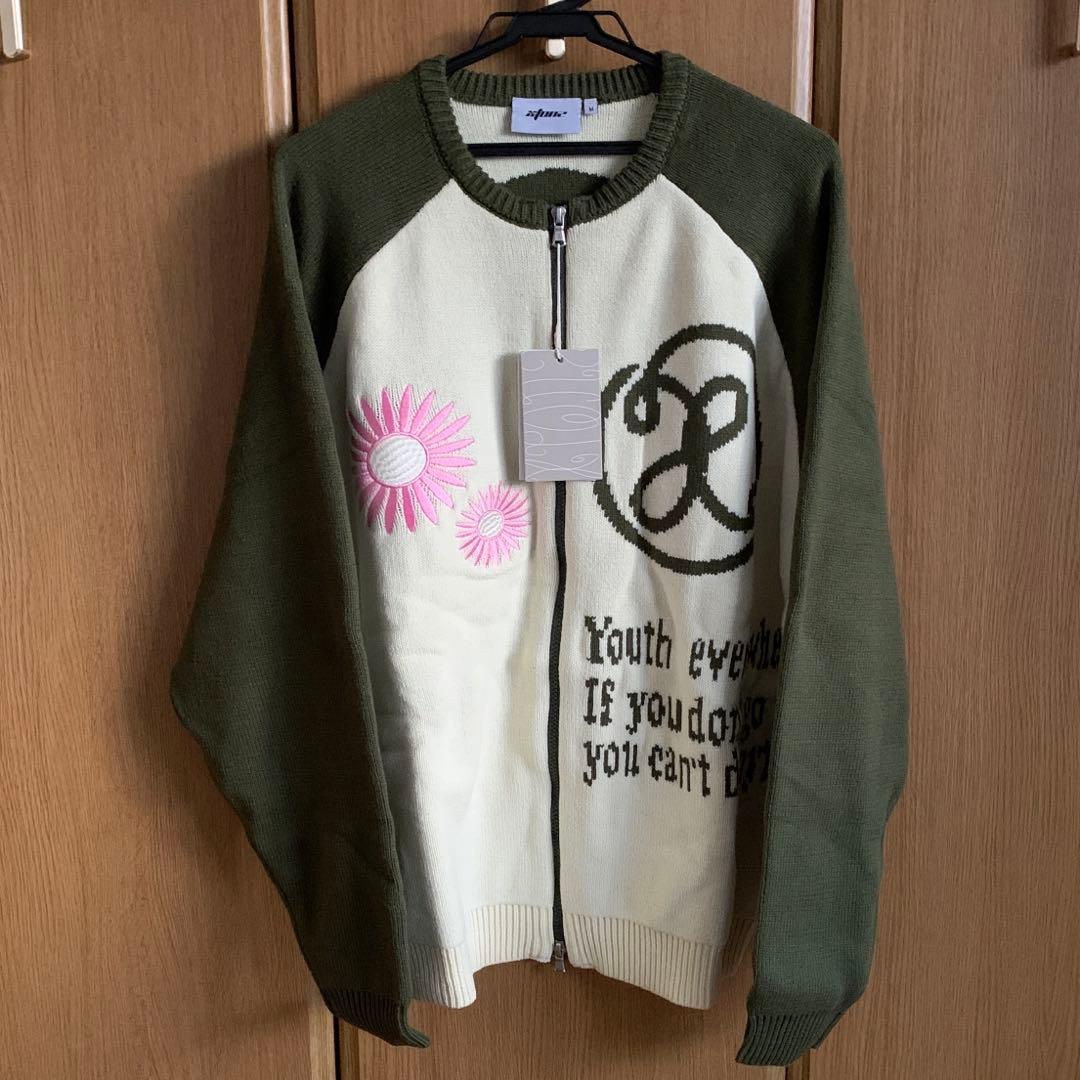 

[USED] XTONZ Knit Zip-Up Khaki Unisex