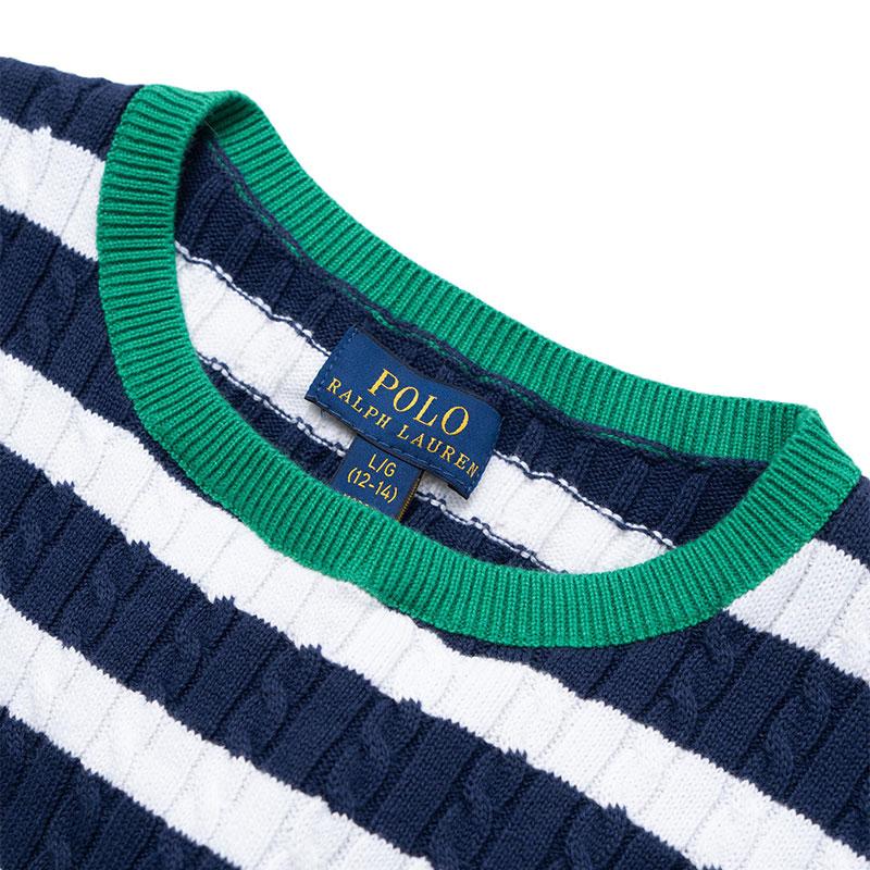 Polo Ralph Lauren Dress Set Striped Cotton Knit Pony Embroidery Kids Dress CWPO2STG2U20034-410
