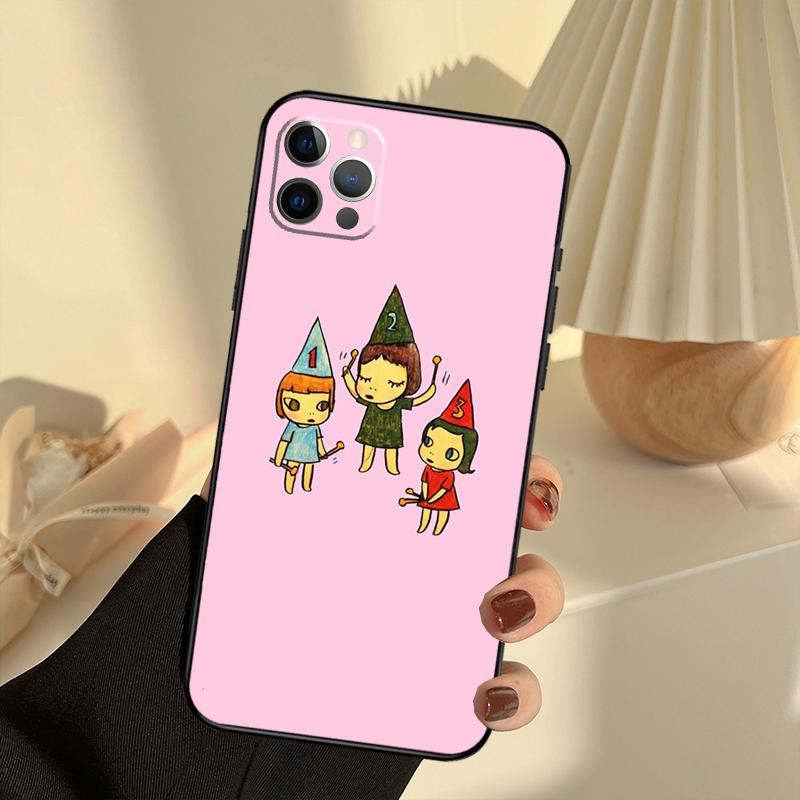 Japan Yoshimoto Nara Cartoon Girl Case For iPhone 11 12 13 14 15 16 Pro Max Cover For iPhone 13 12 Mini XR X XS Plus