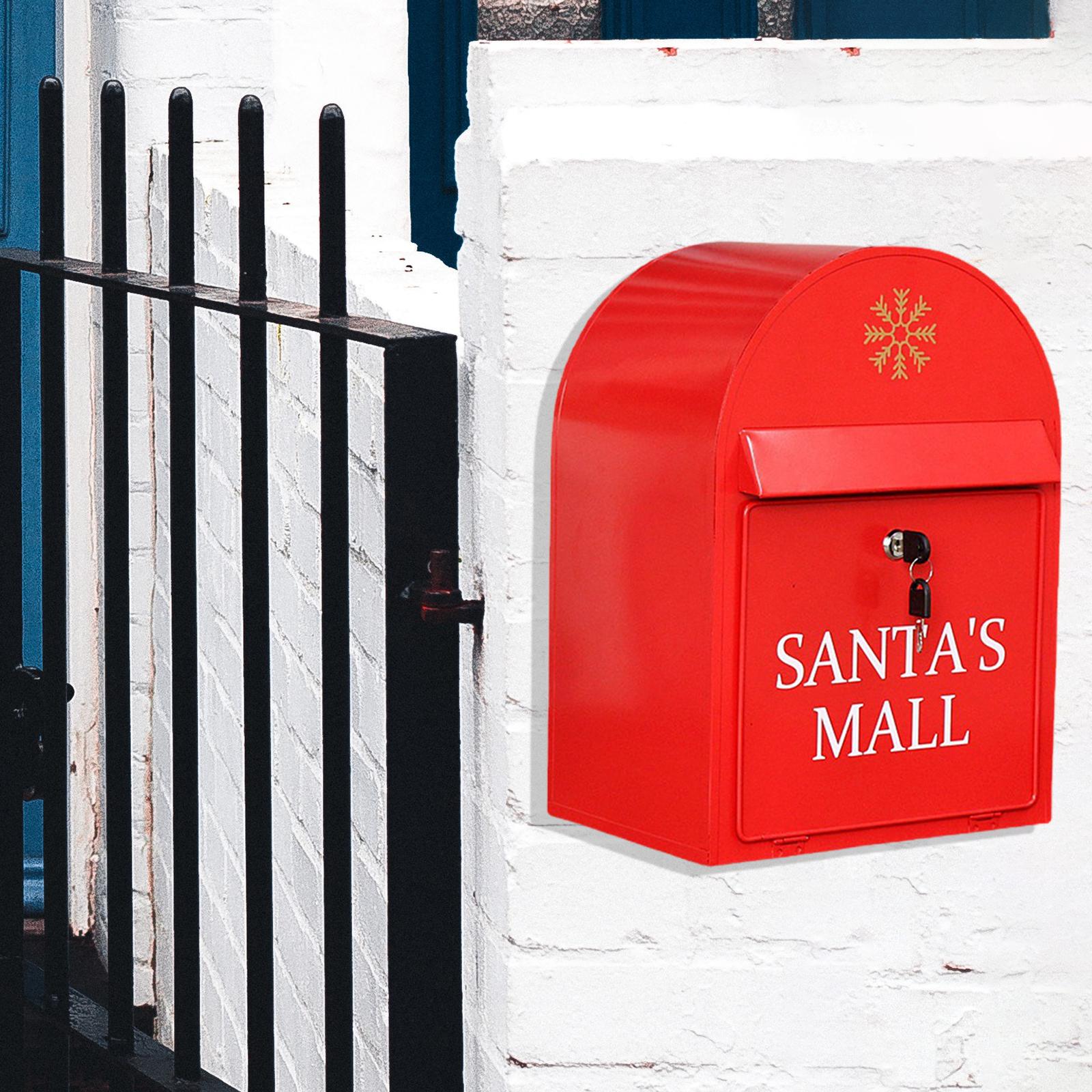 

Lockable Mail Box Newspapers Large Capacity Iron Art Durable Rain Proof Hanging Box Mailbox Creative Letter Box for Home Decors красный