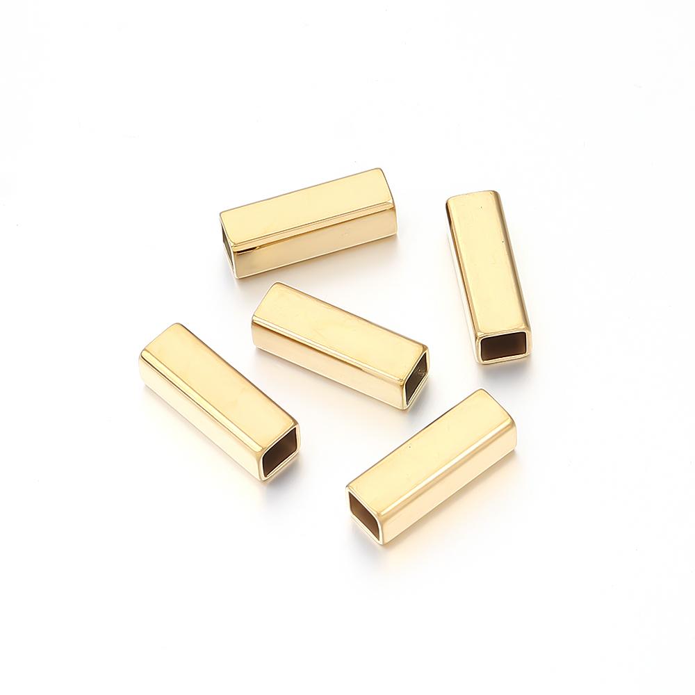 

5-10pcs/lot Stainless Steel Positioning Long Tube Beads Rectangular Spacer Beads For DIY Bracelet Necklace Jewelry Wholesale 10x3mm Hole 1.9mm