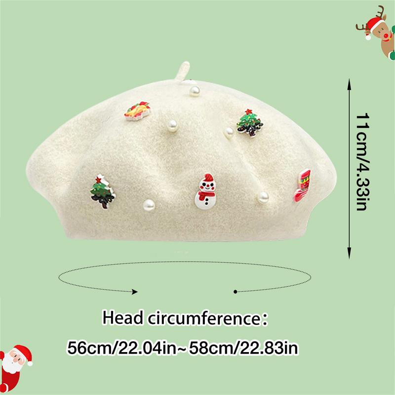 Christmas Fashion Vintage Beanie Winter French Beret Wool Hat Children Adults Perfect for Family Holiday Party Decoration