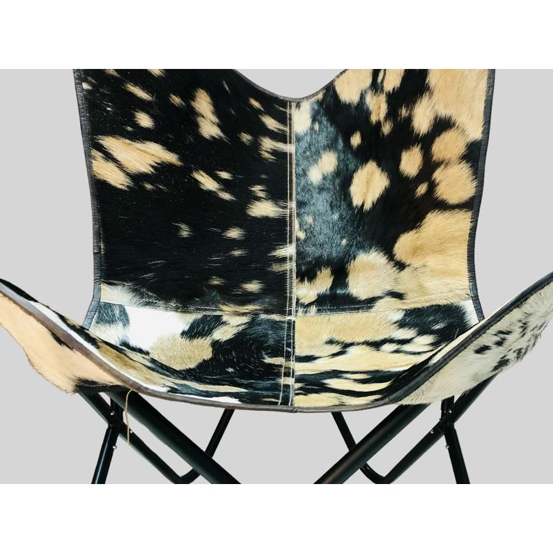Leather Butterfly Chair, Cowhide Leather, Hair-On Leather Butterfly Chair, Living Room Chair, Gift for him, Gift for her Arm Chair, Chairs