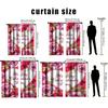 2PCS Rose Red Valentine's Day Curtains   Gentle and Romantic Style   Bedroom and Living Room   Drawbar Pocket Decorative Curtains