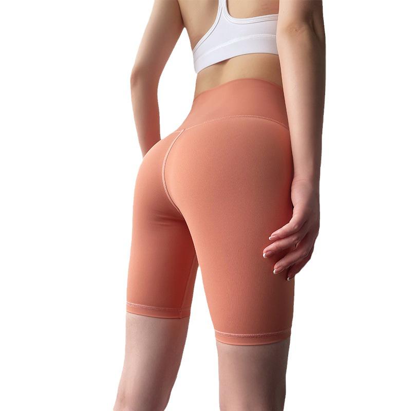 Women's Quick-Dry Cycling and Yoga Shorts - Naked Feel, High Elasticity, Hip-Lifting, Tummy Control, Perfect for Summer Sports and Workout Wear.