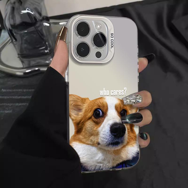

Мультяшный чехол для телефона с корги - Совместим с iPhone 12 Pro Max, 14, 15, 16+; Drop-Proof iPhone 16 Pro Max