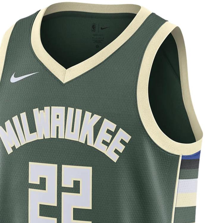 Nike NBA Team Print Jersey Vest SW Fan Edition 22-23 Season Limited Logo Milwaukee Bucks 21 Unisex Jerseys Green DN2012-324