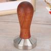 Wooden Handle Stainless Steel Coffee Tamper Flat Bottom Coffee Powder Pressing Tool  Coffee Making
