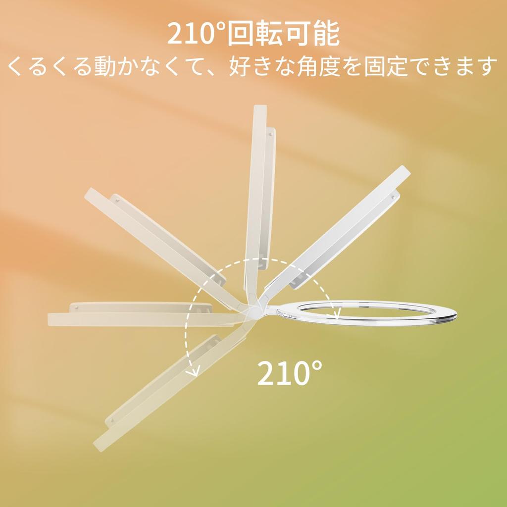 FACSINATE Tabletop Vanity Stand with Magnifying Foldable 3 Brightness Adjustable Angle with Mirror, Mirror, 1.5cm Thin, Glass, Energy-Saving Design,