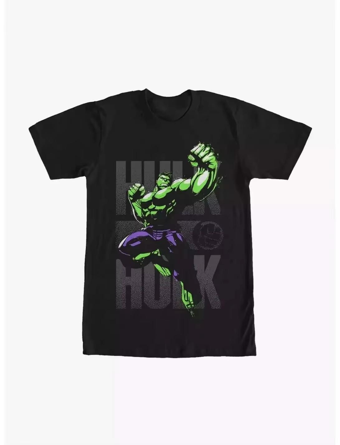 This Black Marvel Hulk T-shirt Features the Iconic Leaping Pose with Repeated HULK Text for Fans of the Strongest Avenger Who Love Bold Streetwear S разноцветный