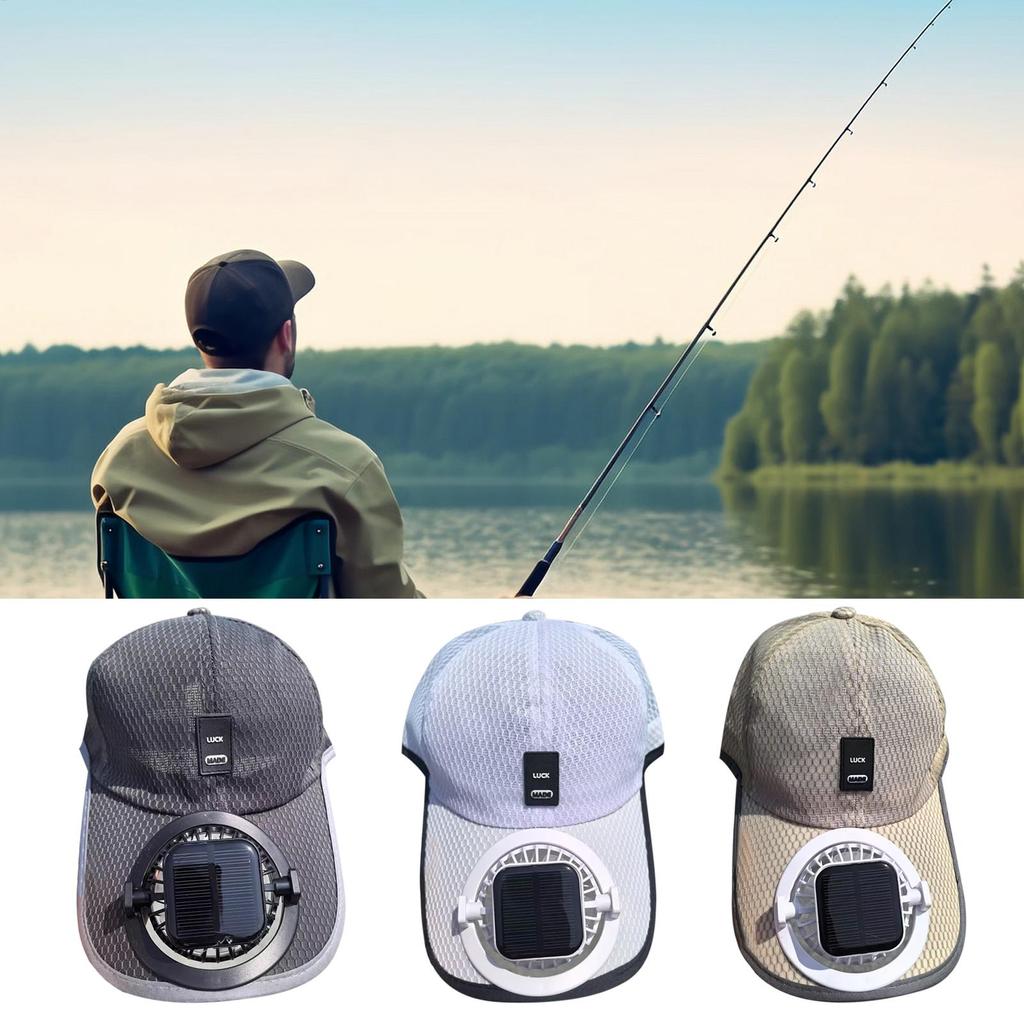 Summer Men Women Fan Baseball Hat Sun Block Baseball Hat with Solar Fan USB Charging Fan Breathable UV Block Outdoor Sunhats