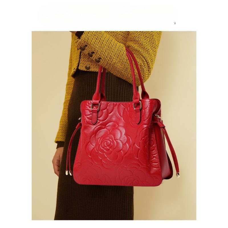New European and American Fashion Embossed Lychee Pattern Six-piece Set for Women's Bag Versatile Women's One-shoulder Hand Length Straddle Bag