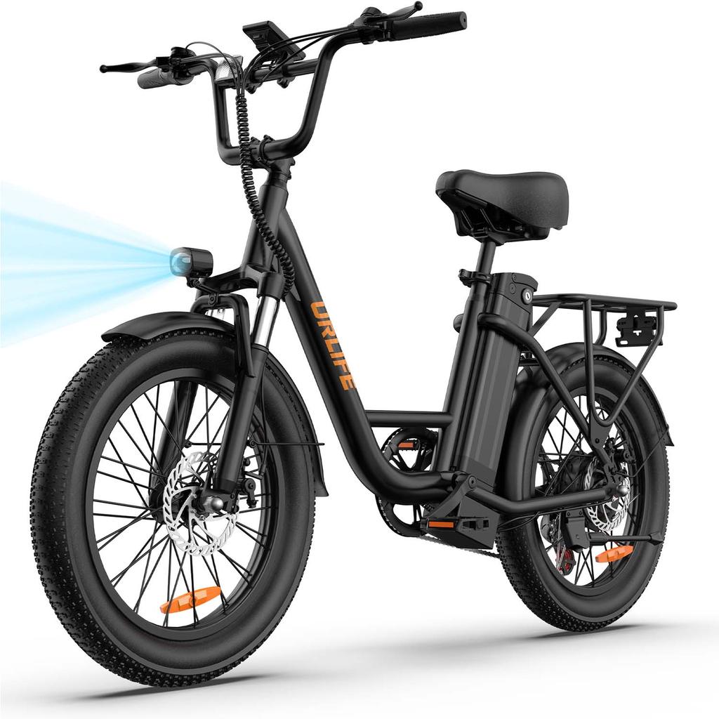 URLIFE E20 Multi Terrain Electric Bike For Adult 48V13Ah Battery 500W Motor E-Bike 20 Inch Fat Tires Urban Commuting Electric Bicycle With TowSeat